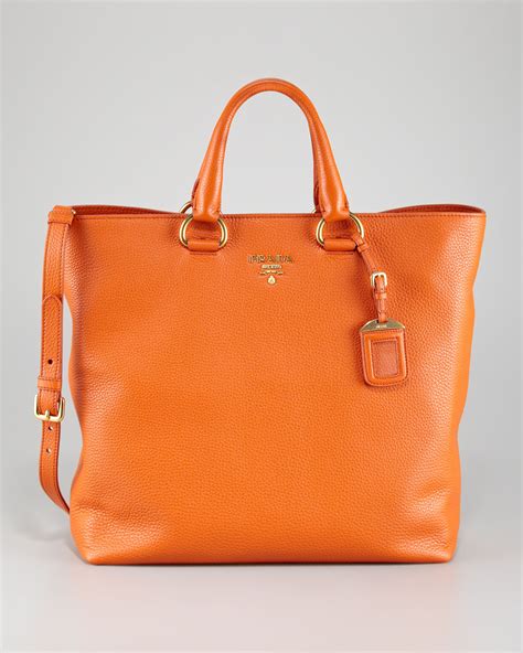 orange leather prada bag|prada purse orange.